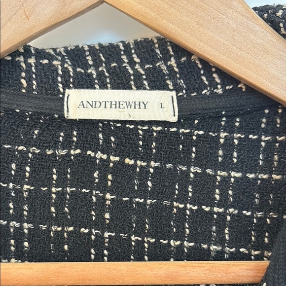 ANDTHEWHY | Black and White Women's Shacket - Picture 2 of 4